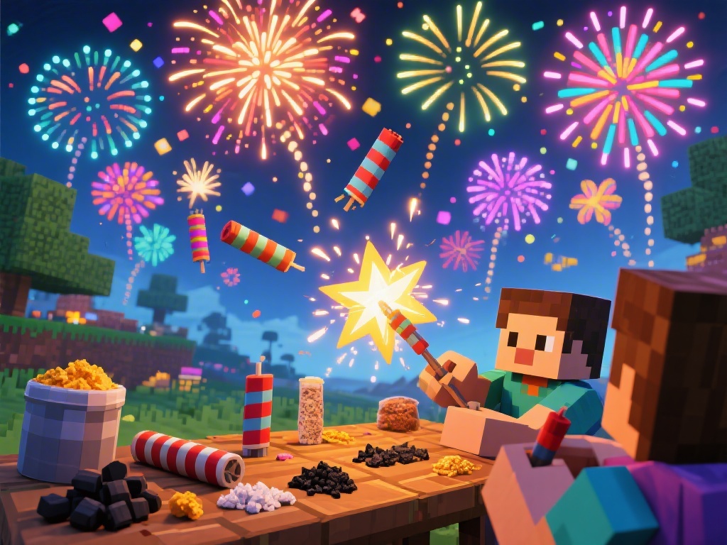5 Easy Steps to Make Fireworks in Minecraft - Minecraft Building Tutorials